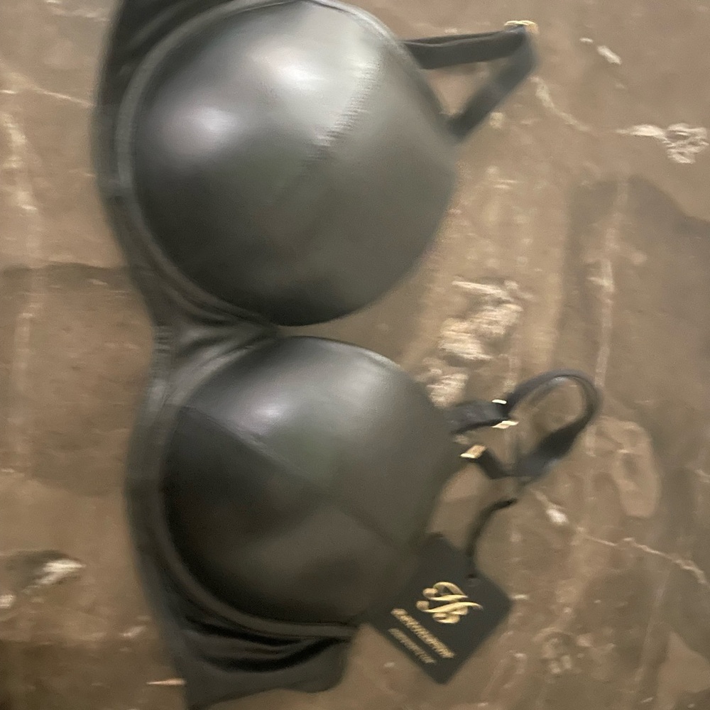 Black Leather Bra